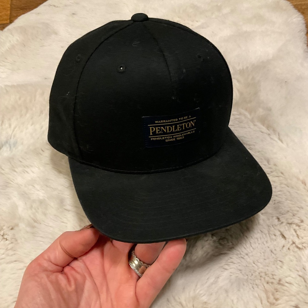 Pendleton Black Adustable Baseball Hat Cap Logo Patch